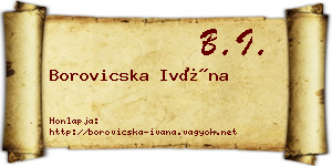Borovicska Ivána névjegykártya